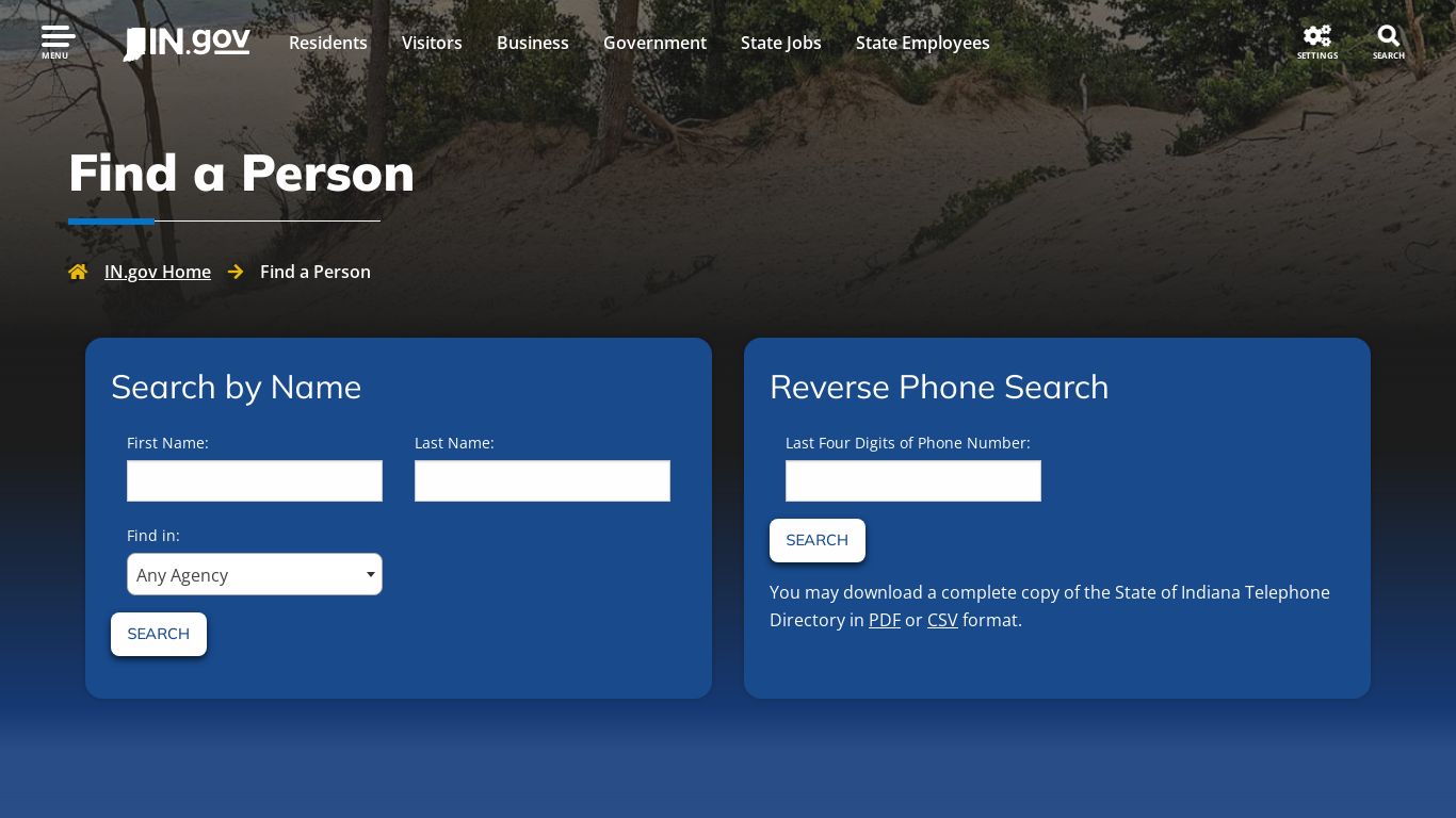 IN.gov | Find a Person - Indiana