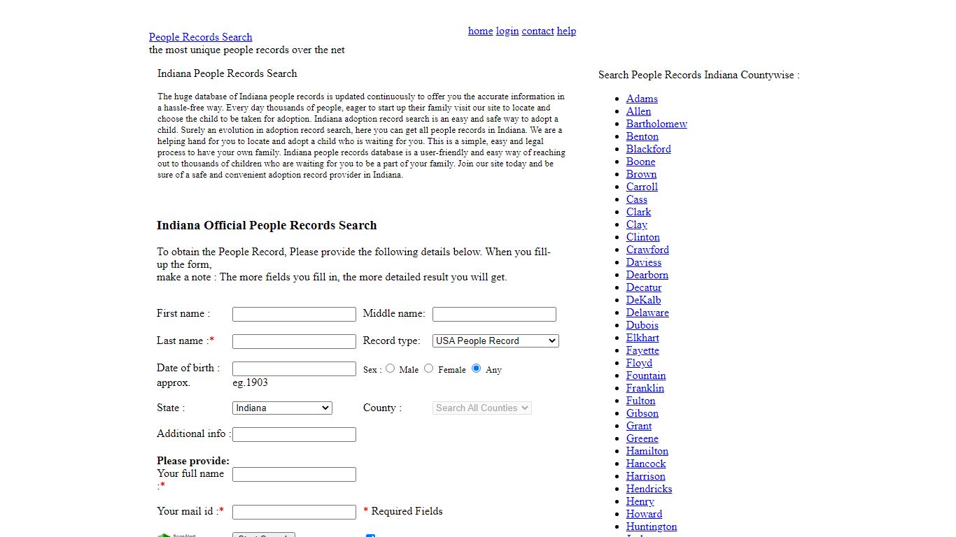 IN People Records, Indiana Public Records Search